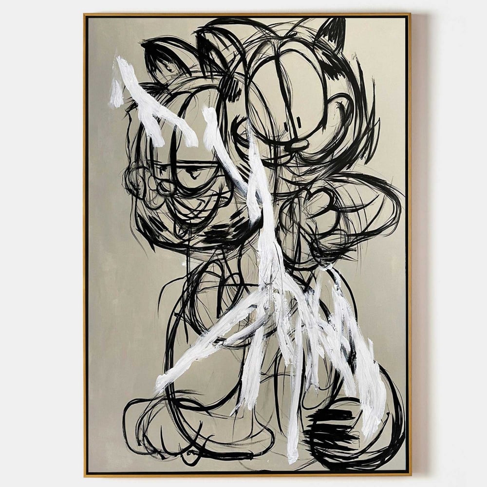 Trippy Garfield Abstract Graffiti Canvas Art Painting (1 of 4)