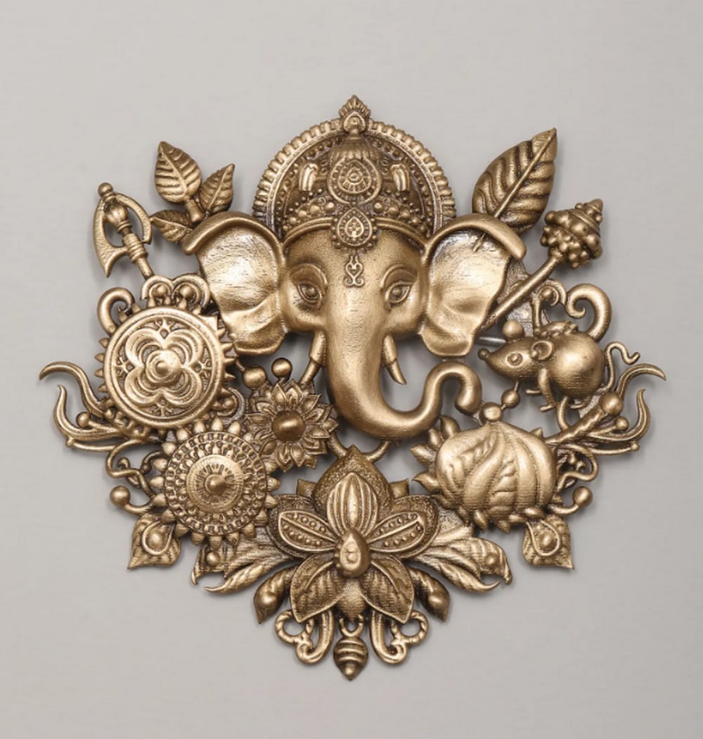 Ganesha Floral Embrace Brooch (1 of 3)
