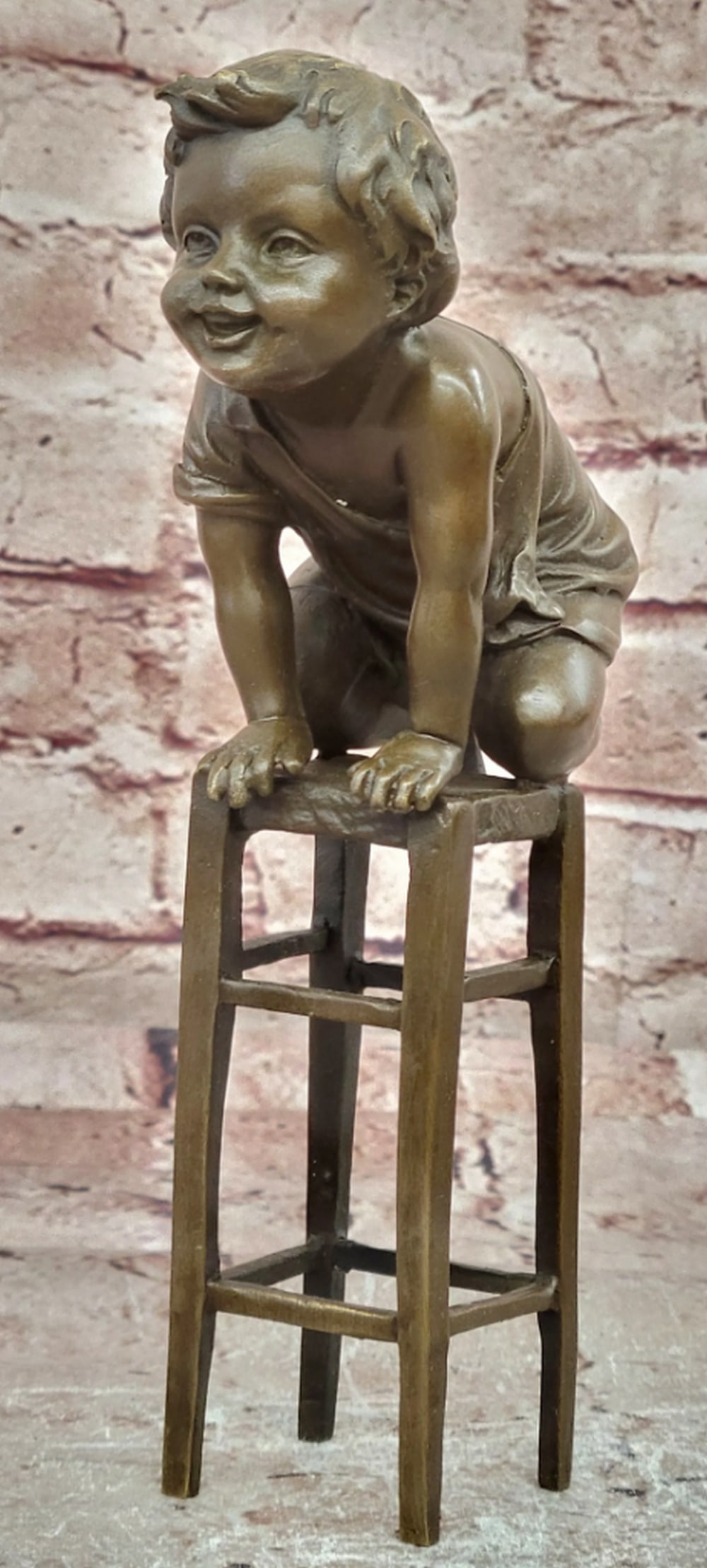 Juan Clara Style Seated Child Bronze Sculpture - 8.5" x 6" (1 of 6)