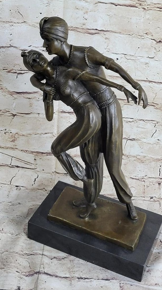 Persian Dancers" Inspired Bronze Sculpture by D.H. Chiparus - 16" x 9: "Persian Dancers" Inspired Bronze Sculpture by D.H. Chiparus - 16" x 9" The "Persian Dancers" sculpture by D.H. Chiparus captures the enchanting elegance of a male and female d