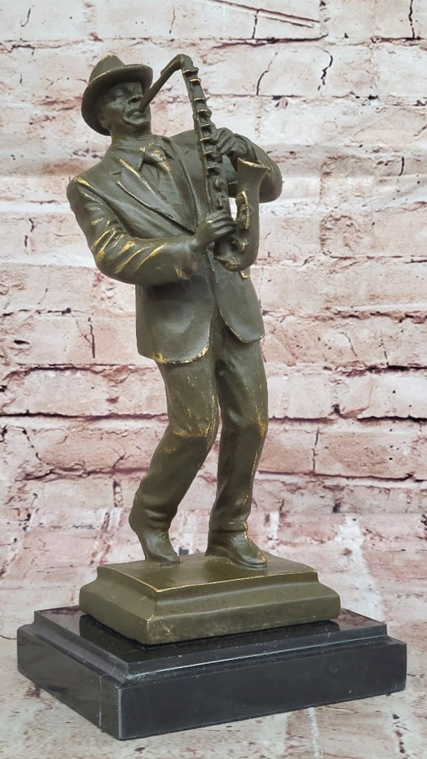 Jamming Saxophone Original Bronze Sculpture - 12" x 6" (1 of 6)