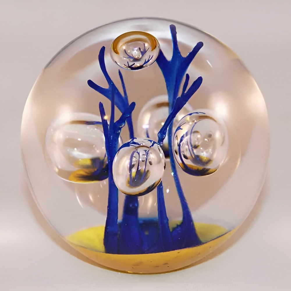“Underwater Kingdom?? Seaweed Glass Crystal Paperweight by Remigijus Kriukas (1 of 2)