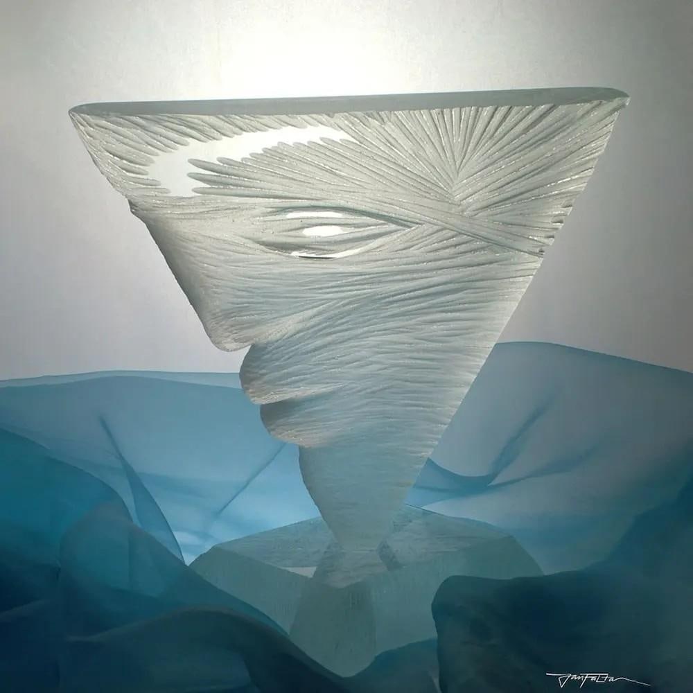 The Wind' Artistic Glass Sculpture by Jan Falta (1 of 2)