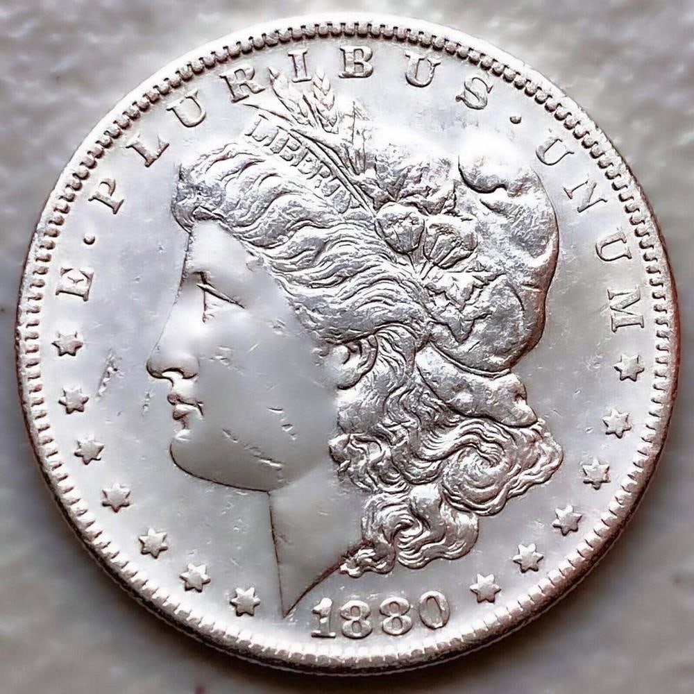 1880-S AU MORGAN SILVER DOLLAR (1 of 2)