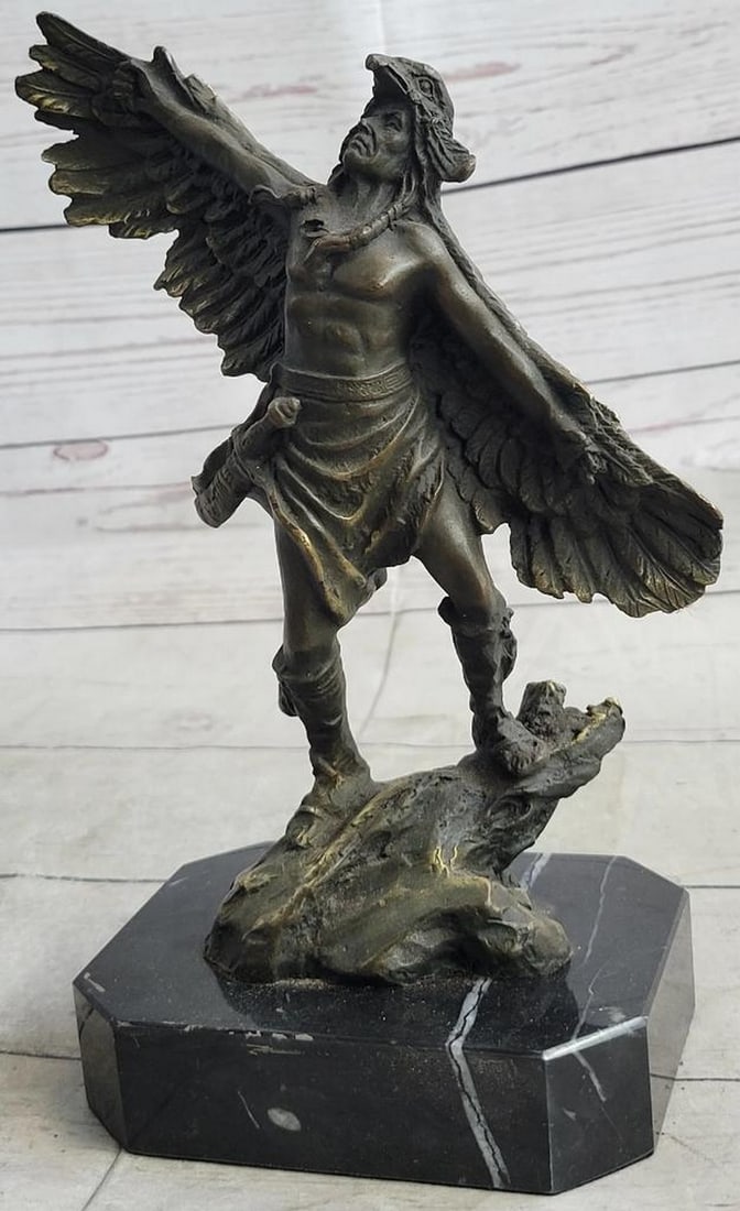 Signed Original Native American Shaman Bronze Sculpture - 9.5" x 7.5": Signed Original Native American Shaman Bronze Sculpture - 9.5" x 7.5" Celebrate the Native American culture with a Native American statue inspired by Indian tribes of the past with this piece 