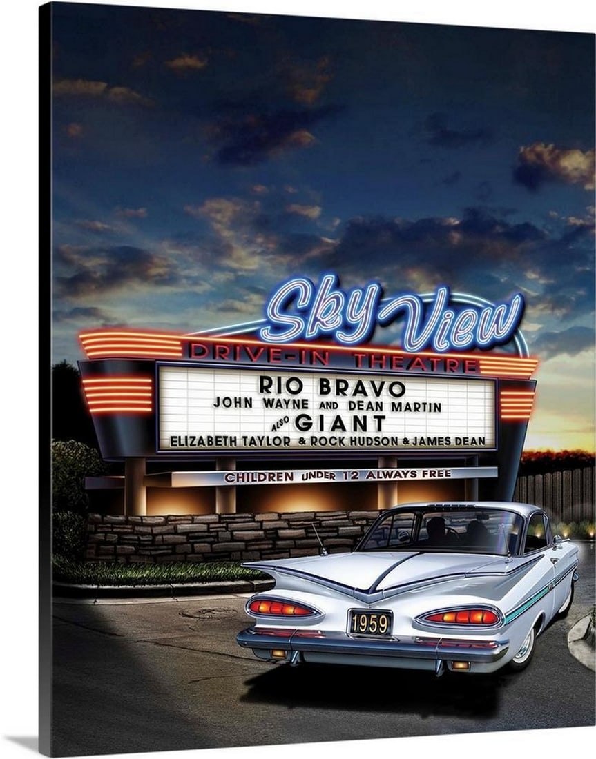 Skyview Drive In Canvas Print by Helen Flint (1 of 2)