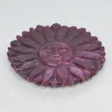 41ct Carved Boysenberry Purple Ruby Sun Face - 2