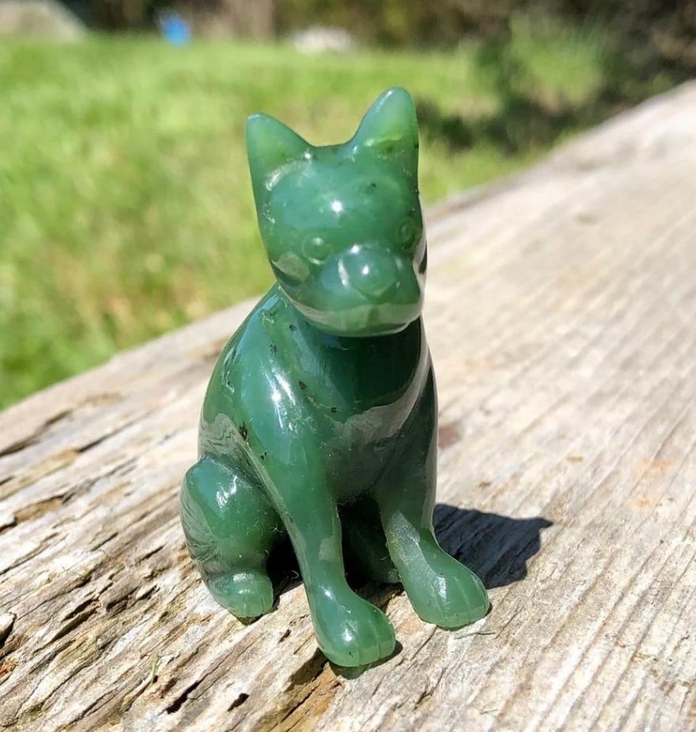 Boston Terrier Nephrite Jade Carving (1 of 1)