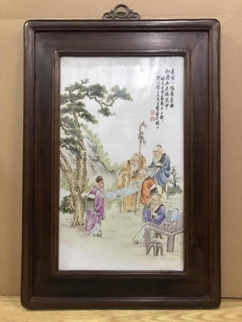 Story plaque by Wang Dafan: Story plaque by Wang Dafan Chinese Name: ??? ????????＂???＂ ?????? ???? ???? Dimensions: height 72cm x49cm Please view photos for further details