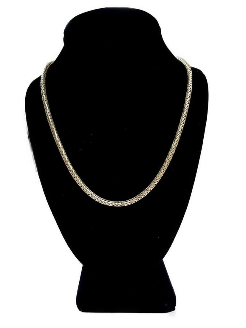 Vintage Unique Handmade Chinese Tibet Silver Weave Necklace (1 of 8)