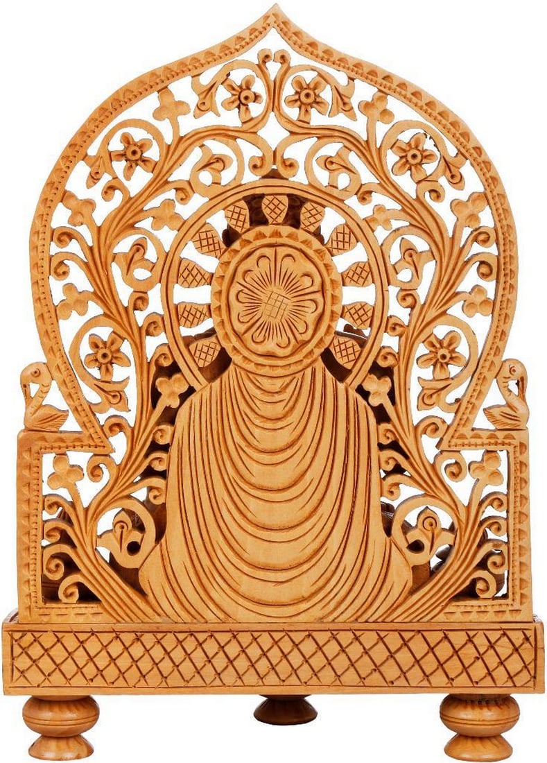 8.6" Dhyani Buddha Wooden Statue - 3