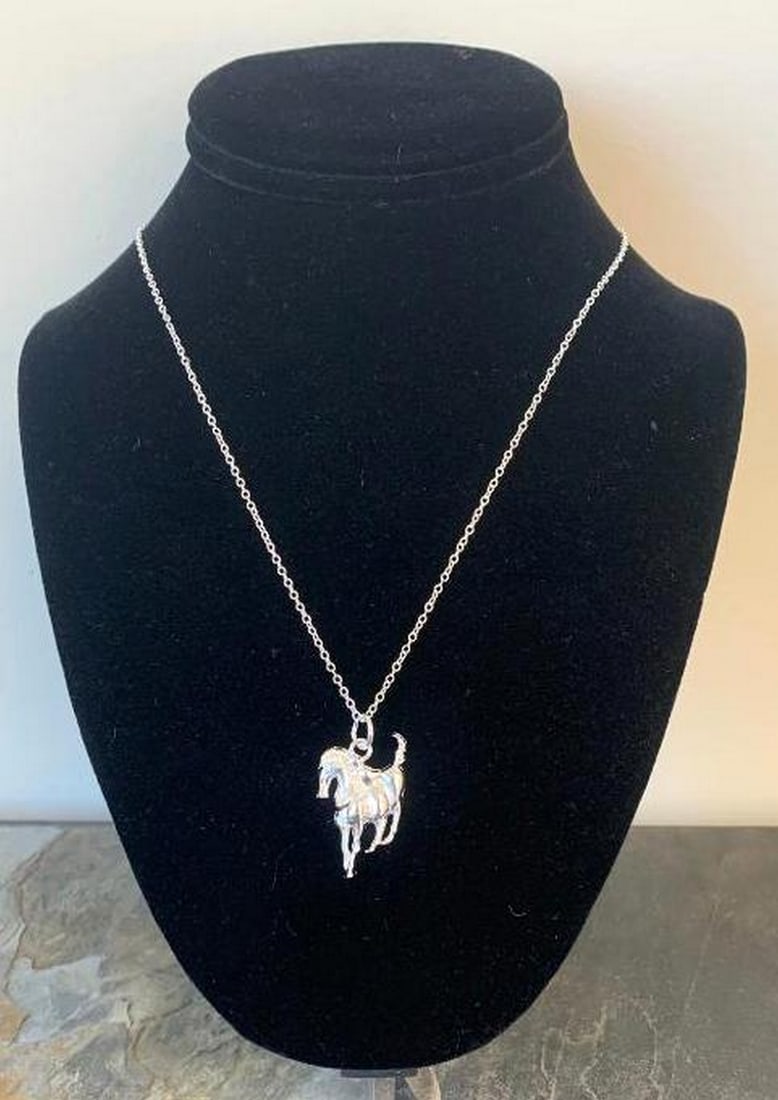 Galloping Grace Silver Horse Pendant Necklace (1 of 3)