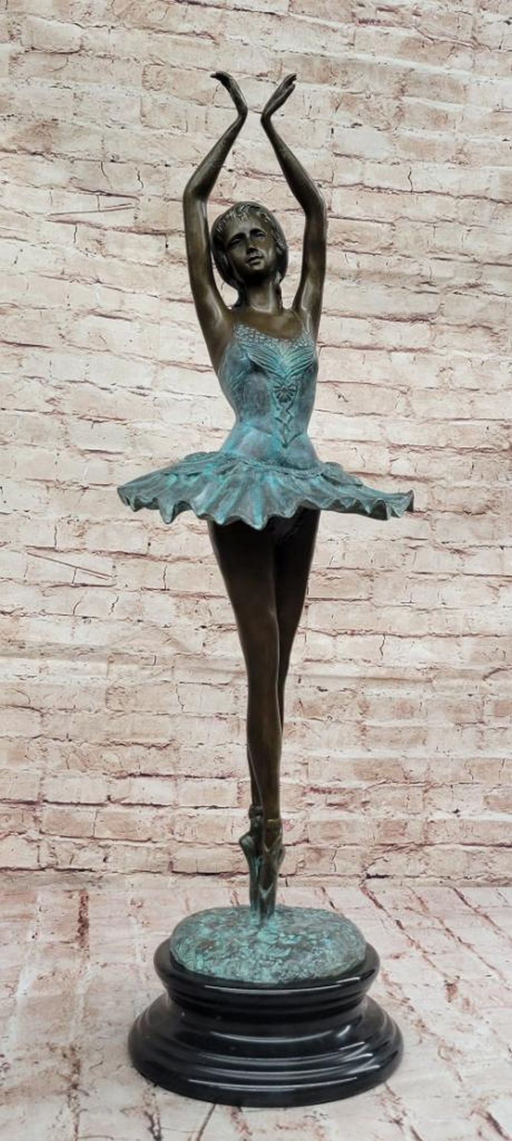“Grace in Motion?? Ballerina Signed Bronze Sculpture by Collet – 33" x 10": “Grace in Motion” Ballerina Signed Bronze Sculpture by Collet – 33" x 10" “Grace in Motion” is a large and elegant bronze sculpture by Collet depicting a ballerina in a poise