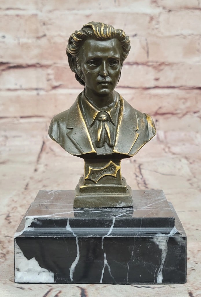 Frederic Chopin Original Bronze Bust Sculpture - 6'' x 4'' (1 of 6)