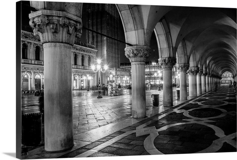 St. Mark's Square at Night, Venice, Italy, Europe Wall Art Canvas Reproduction: St. Marks Square at Night, Venice, Italy, Europe Wall Art Canvas Reproduction Enhance your space with the nighttime charm of St. Marks Square at Night, Venice, Italy, Europe, exquisitely reproduced on
