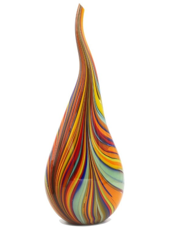 Murano Multicolor Drop Glass Vase: Murano Multicolor Drop Glass Vase This Murano glass vase features a drop-shaped design and a shining multicolor surface, handcrafted by skilled artisans in Venice using traditional glassblowing