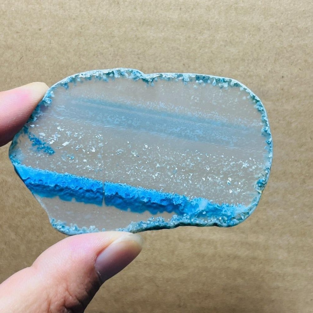 36g Natural agate Agate Geode Slab/Slice quartz crystal mineral specimen: 36g Natural agate Agate Geode Slab/Slice quartz crystal mineral specimen Weight: 36g Length: 83mm Width: 53mm Height: 4mm View Photos For Further Details