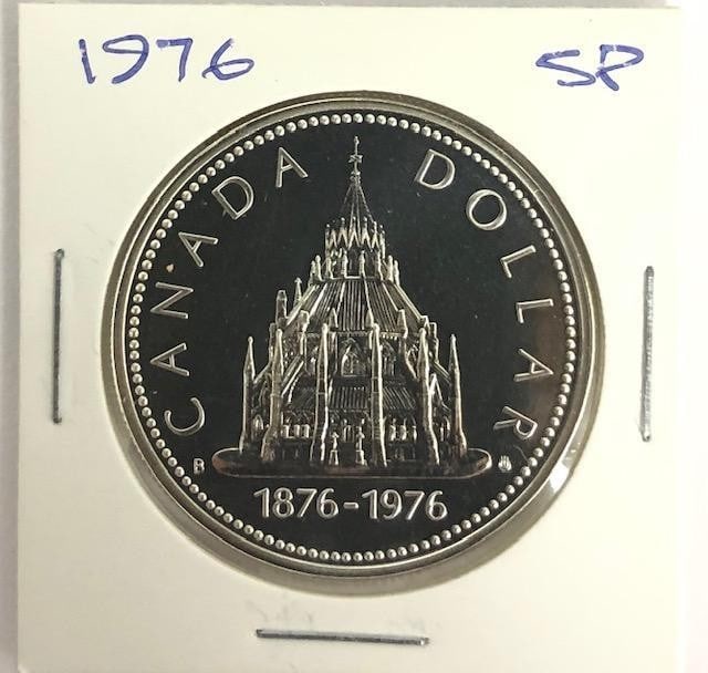 Canada Silver Dollar 1876-1976 ''Library Of Parliament'' (1 of 2)