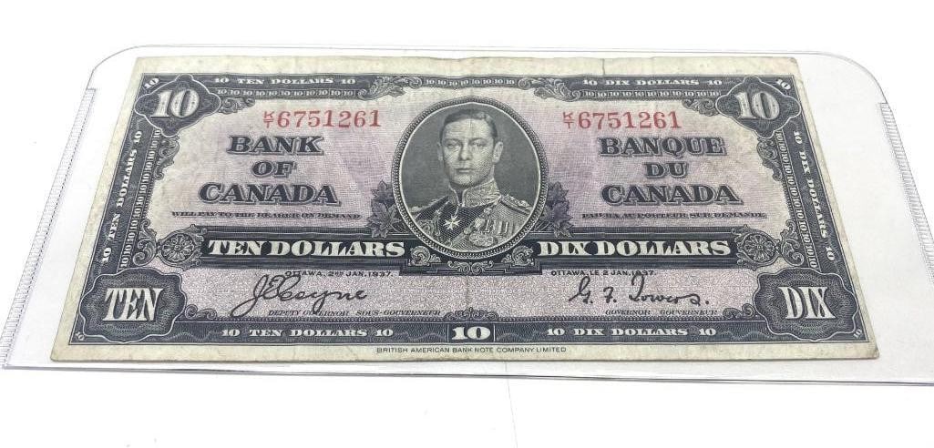 1937 Bank Of Canada $10 Bank Note - K/T 6751261 - Coyne & Towers (1 of 2)