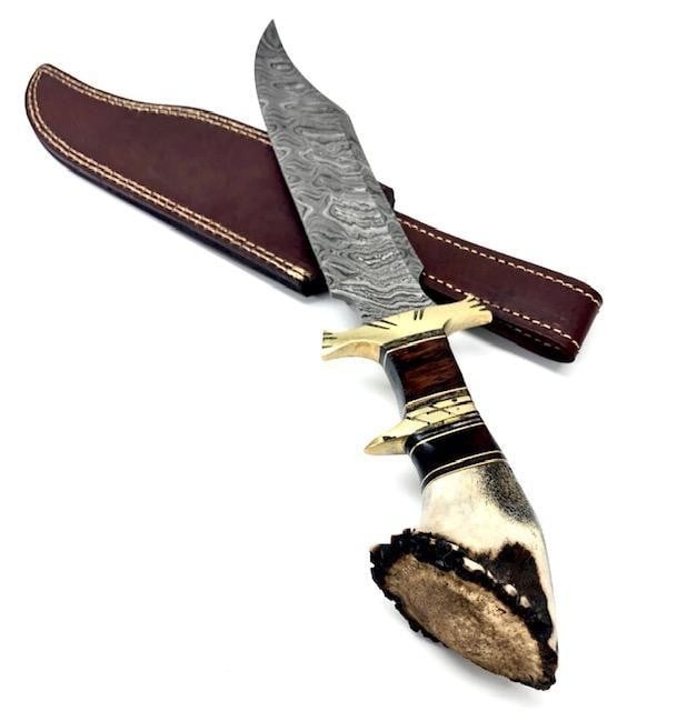 Bone Handle Brass Insert Custom Designed Damascus - 2
