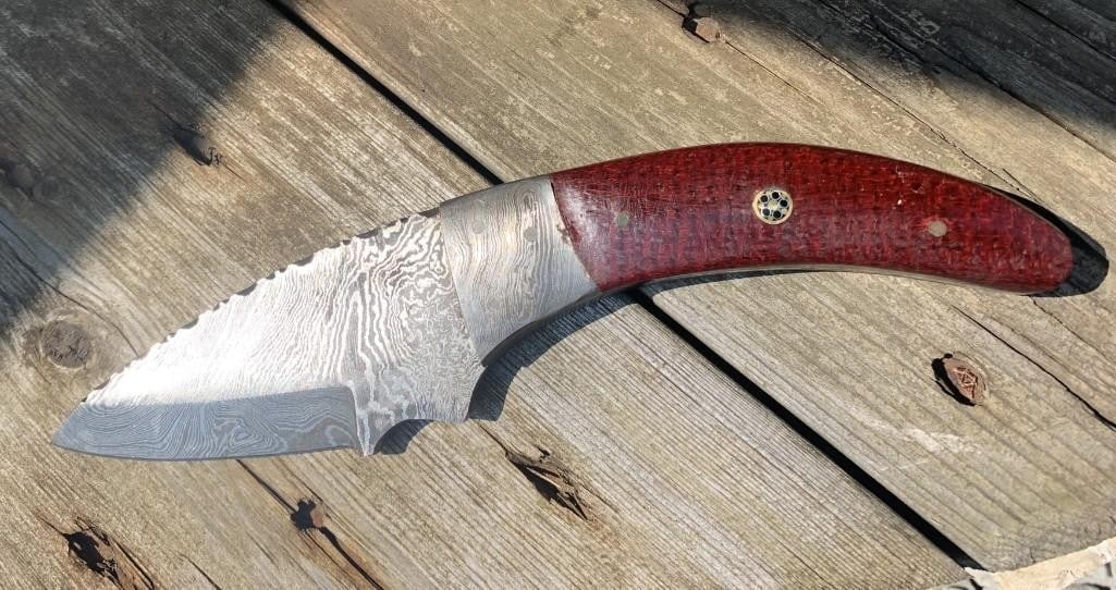 9'' Damascus Drop Point Blade - 7