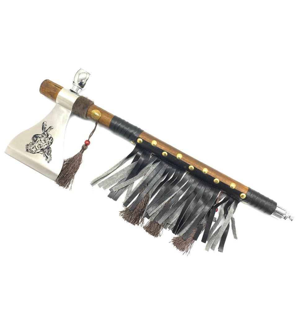 Trail Hawk Style Tomahawk Decorated with PU Leather Wrap: Trail Hawk Style Tomahawk Decorated with PU Leather Wrap. Please view photos for further details.