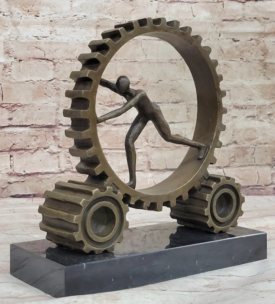 Cog in the Machine - Original Abstract Bronze Figure Sculpture (1 of 5)