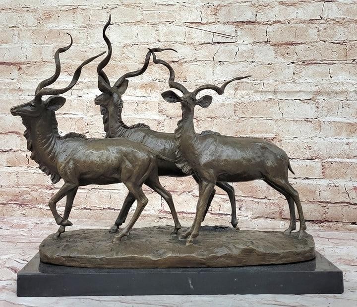 African Kudu Antelope Herd Bronze Sculpture - 15.5'' x 17'' (1 of 6)