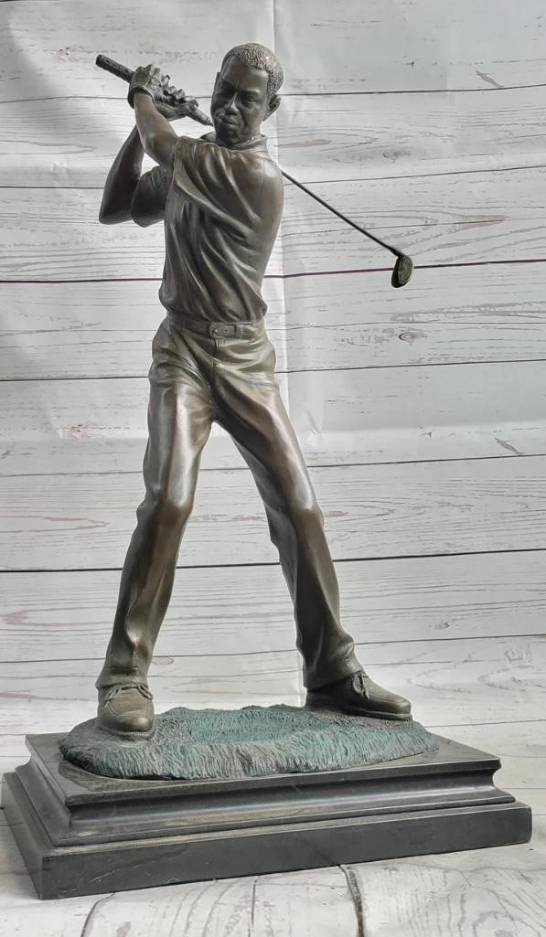 Dynamic Drive - Male Golfer Sport Trophy Signed Original Bronze Sculpture by Milo - 21.5'' x 12'': Dynamic Drive - Male Golfer Sport Trophy Signed Original Bronze Sculpture by Milo - 21.5x34 x 12x34 Introducing x34 Dynamic Drive - Male Golfer Sport Trophy by Milox34 - an exceptional signed original