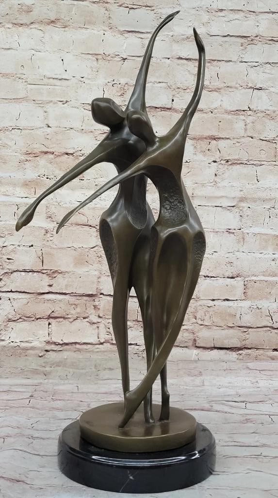 Shall We Dance - Milo's Dynamic Dancer Original Bronze Sculpture on Marble Base - 19'' x 12.5'': Shall We Dance - Milos Dynamic Dancer Original Bronze Sculpture on Marble Base - 19x34 x 12.5x34 Embrace the dynamic energy of the Shall We Dance Bronze Sculpture by Milo, a captivating testament to t