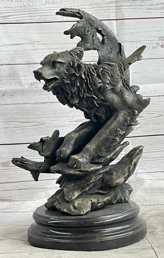 Celtic Moon Wolf Bronze Sculpture by M. Lopez - 16'' x 10'' (1 of 6)