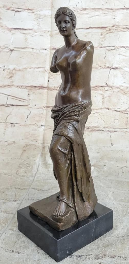 Venus De Milo Nude Sensual Bronze Sculpture - 12'' x 4'': Venus De Milo Nude Sensual Bronze Sculpture - 12x34 x 4x34 Venus de Milo'' highly acclaimed sculpture. The story behind this popular piece is that it was created in 150 B.C. and discovered in 1820. Th