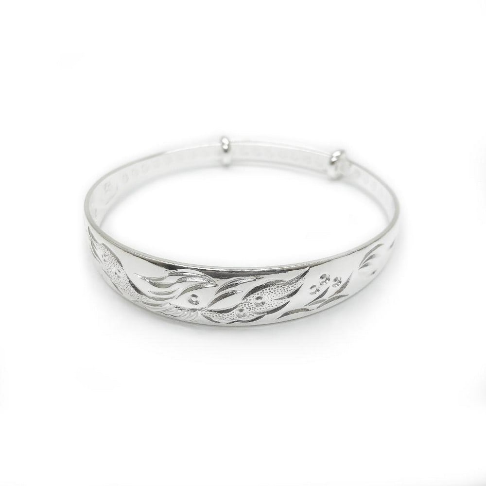 Dragon & Phoenix Fine Jewelry 925 Silver Bangle (1 of 3)