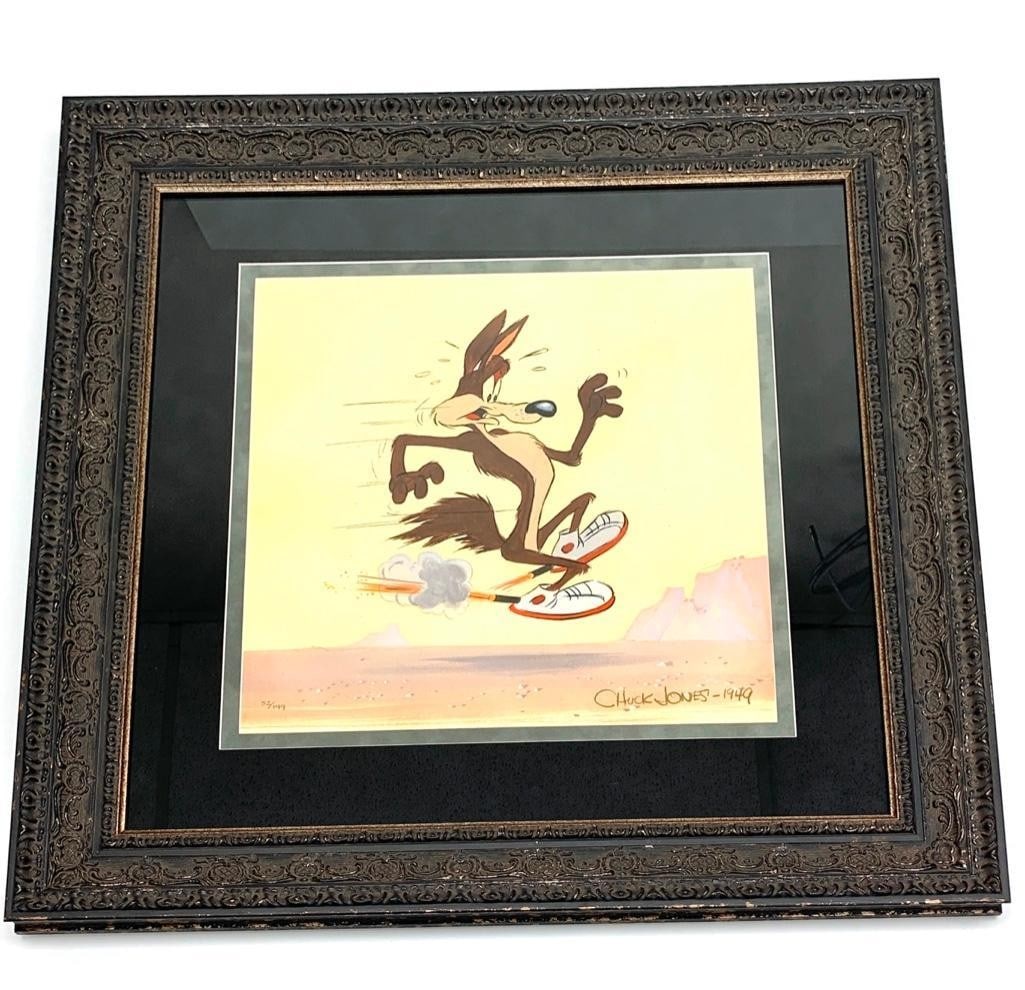 Chuck Jones Wile E Coyote ''Fast'' 1949 Limited Edition: Chuck Jones Wile E Coyote x34 Fastx34 1949 Limited Edition. Edition 52/149. SIZE: 27.5x34 x 27.5x34 View Photos for Further Details.