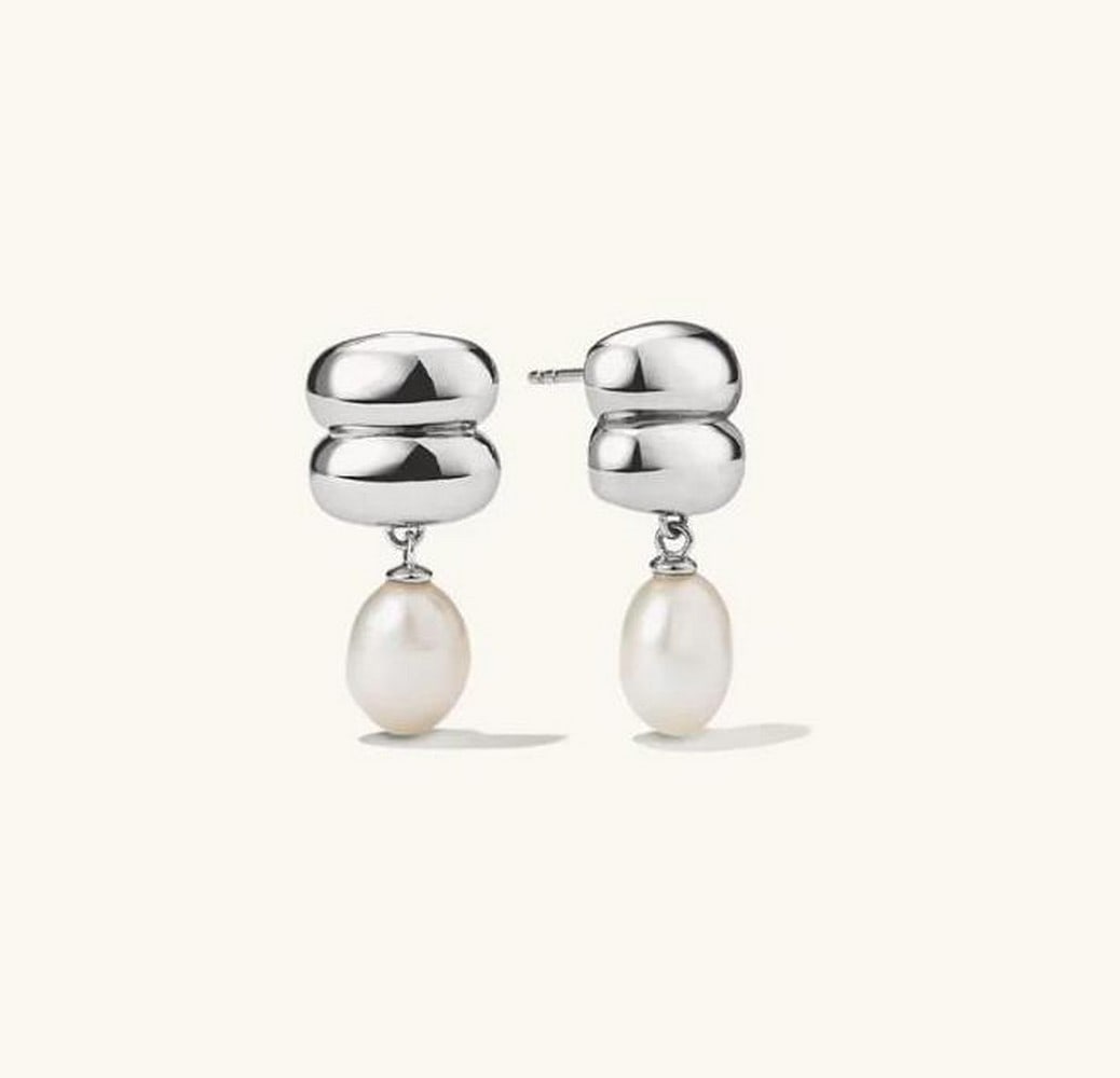 Silver Vine & Pearl Drop Earrings (1 of 2)