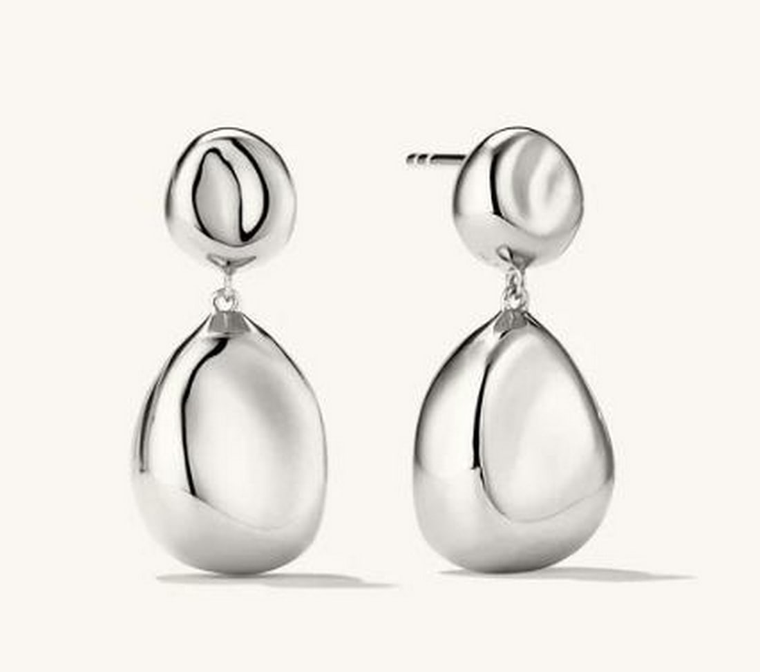 Dual Harmony 925 Sterling Silver Earrings: Dual Harmony 925 Sterling Silver Earrings. These stunning earrings feature a sleek design with a small circle at the top and a larger one below, creating a perfect balance of elegance and modernity. C