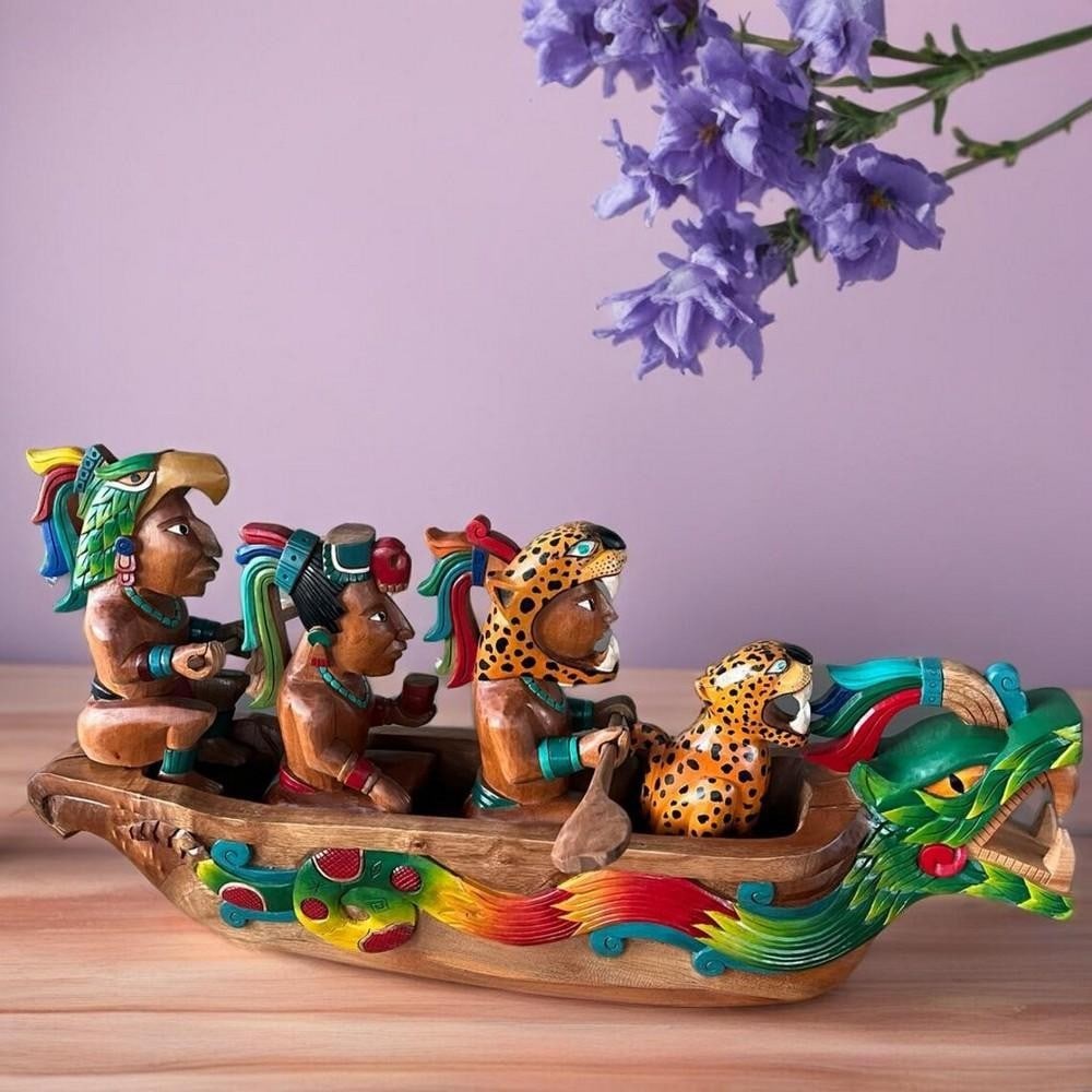 Hand Crafted Mayan Travesia Sagrada Cedar Canoe (1 of 6)