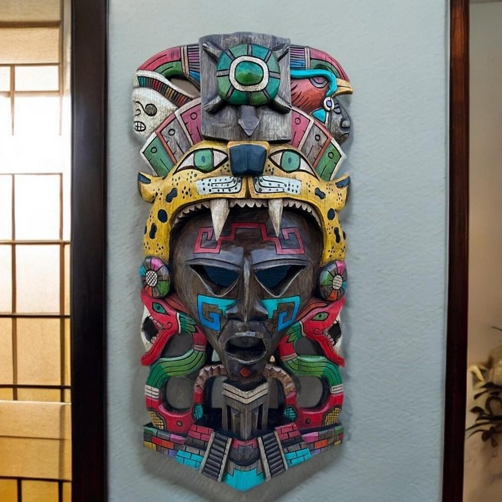 Mayan Sun & Serpent Hand-Carved Mask (1 of 3)