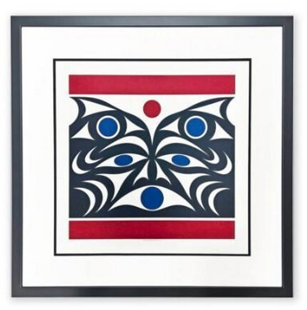 Abstract Guardian's Embrace Print: Abstract Guardian's Embrace Print This print by artist Leslie Sam evokes a sense of nurturing protection, with abstract shapes intertwining which can be interpreted to symbolize the comforting and