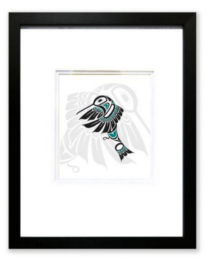 Wings Of Grace Print: Wings Of Grace Print. In this stunning print by artist Lon French, the hummingbird is captured in mid-flight. The bird's delicate yet powerful presence symbolizes freedom, beauty, and the fleeting