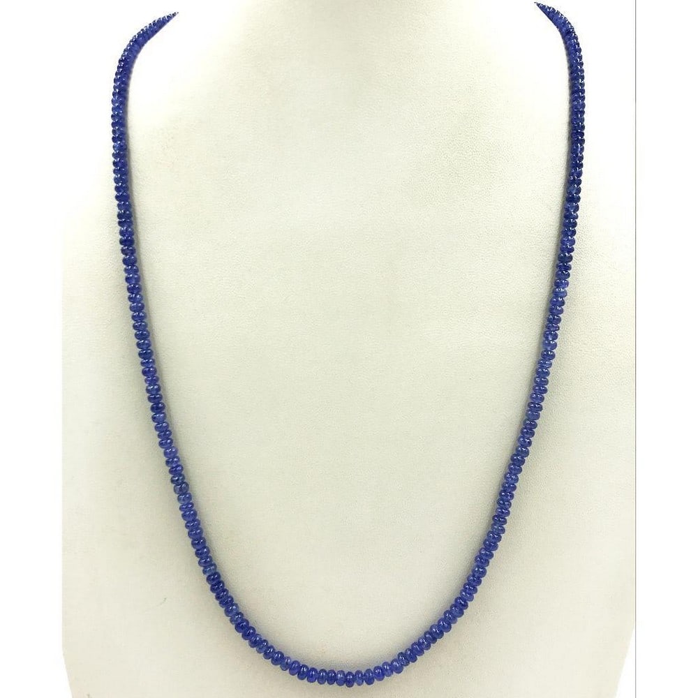 Single Strand Sapphire Plain 3.8mm Bead Necklace: Single Strand Sapphire Plain 3.5mm Bead Necklace Bead Diameter: 3.5mm - 4mm Necklace Length: 46cm Weight in Carats: 74.25 View Photos For Further Details