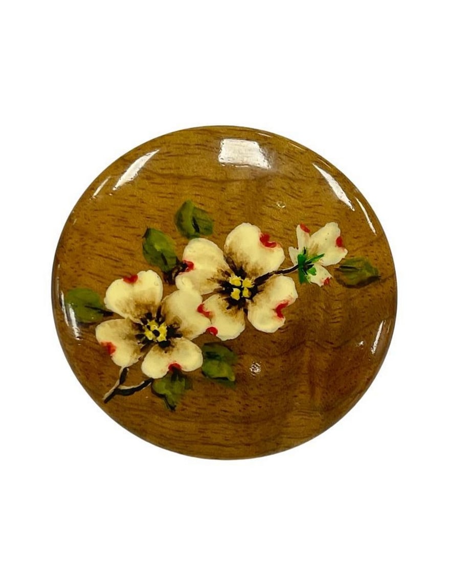 Floral Blossom Woodland Brooch: Floral Blossom Woodland Brooch Embrace the beauty of nature with our 'Floral Blossom Woodland Brooch.' Handcrafted with precision, this wooden brooch showcases the grace of blooming flowers. The intri