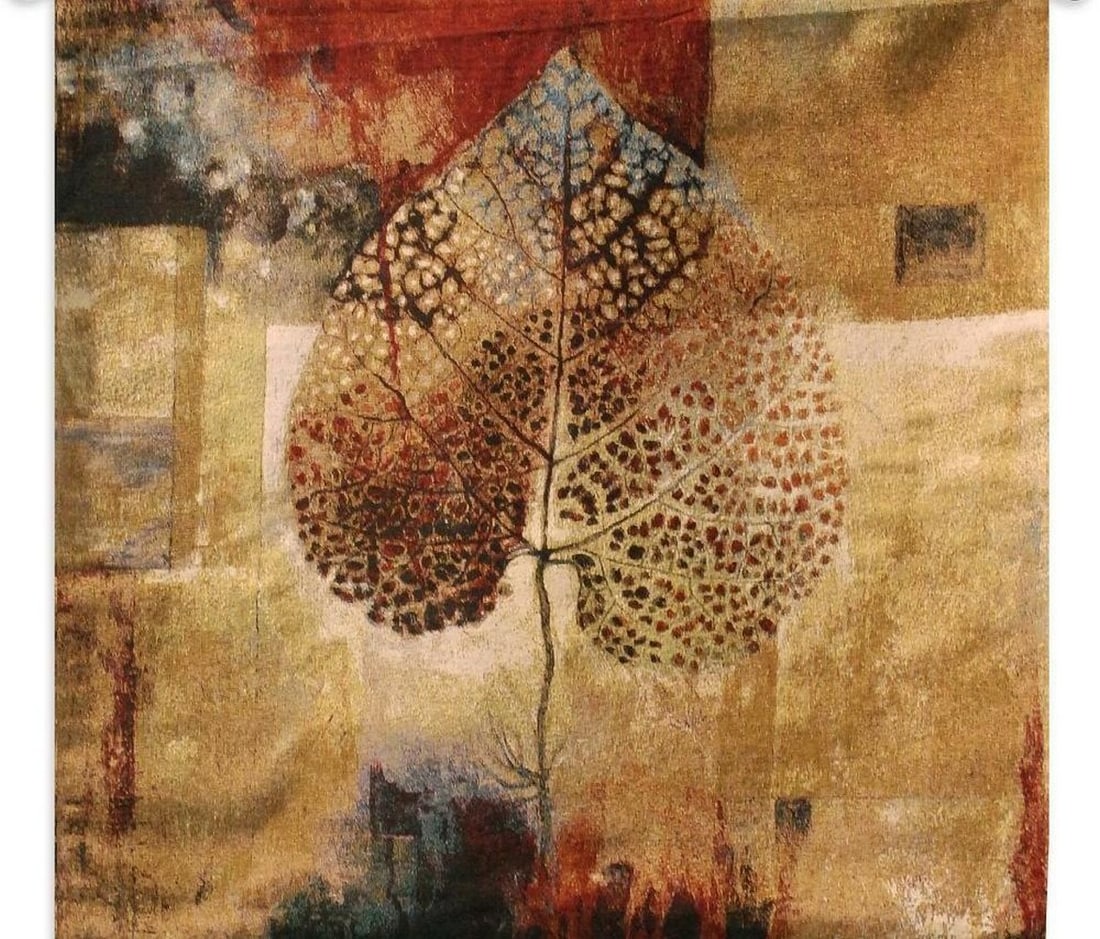 Abstract Autumn Leaves Earth Tone Wall Tapestry - 33'' x 33'' (1 of 1)
