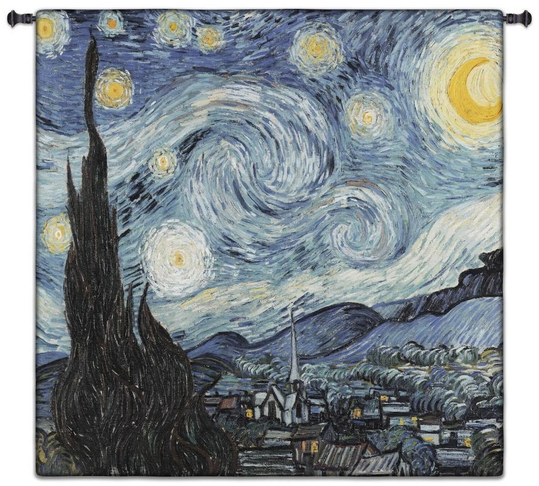 Starry Night Van Gogh Square Wall Tapestry - 35'' x 35'' (1 of 3)