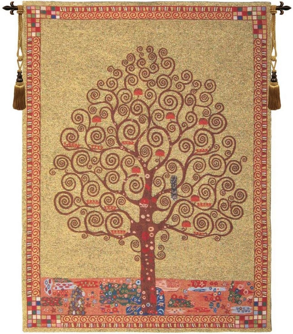 Gustav Klimt Tree of Life III Belgian Wall Tapestry - 18'' x 21'' (1 of 3)