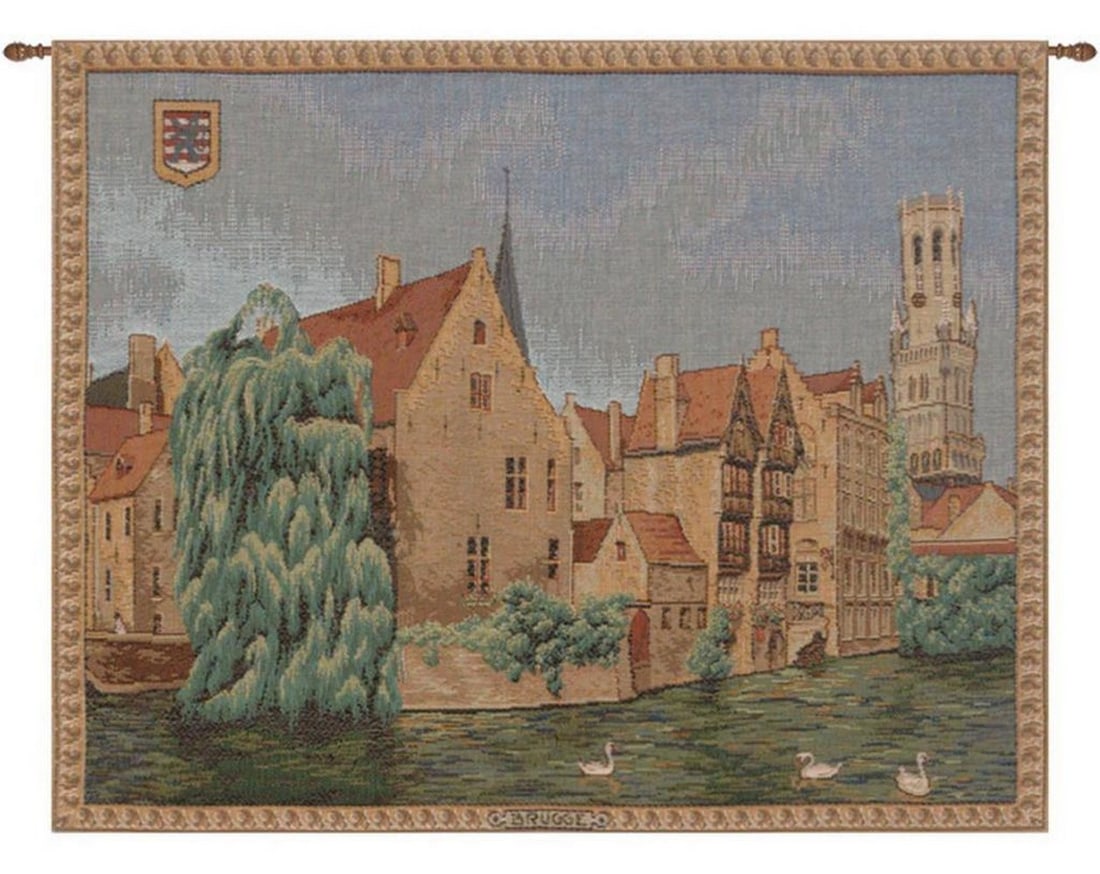 Riverside Elegance: Brugge French Wall Tapestry (1 of 2)