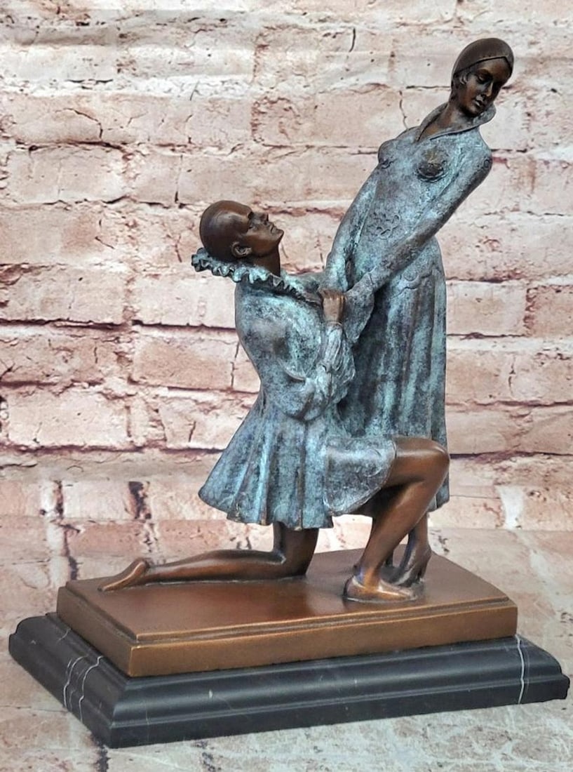 Art Deco Style Bronze Sculpture in the Manner of D.H. Chiparus - 13.5'' x 10.5'' (1 of 6)