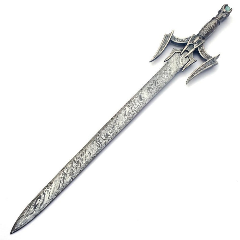 36'' Damascus Ornate Handled Great Battle Sword: 36" Damascus Ornate Handled Great Battle Sword Each blade is created Using 256 Layers Of 1095 and 15N20 High Carbon Steels?????? To Produce A Superior Edge And Maintain A High Tensile Strength In 