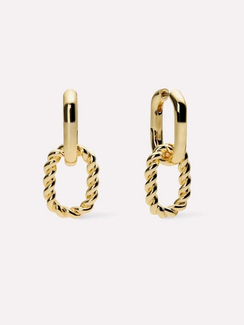14k Gold-Plated Sparkle Hoop Earrings: 14K Gold-Dipped Double Hoop Earrings These earrings feature a double-hoop design created with two differently textured rings for added dimension and visual interest. The two textured hoops are combine