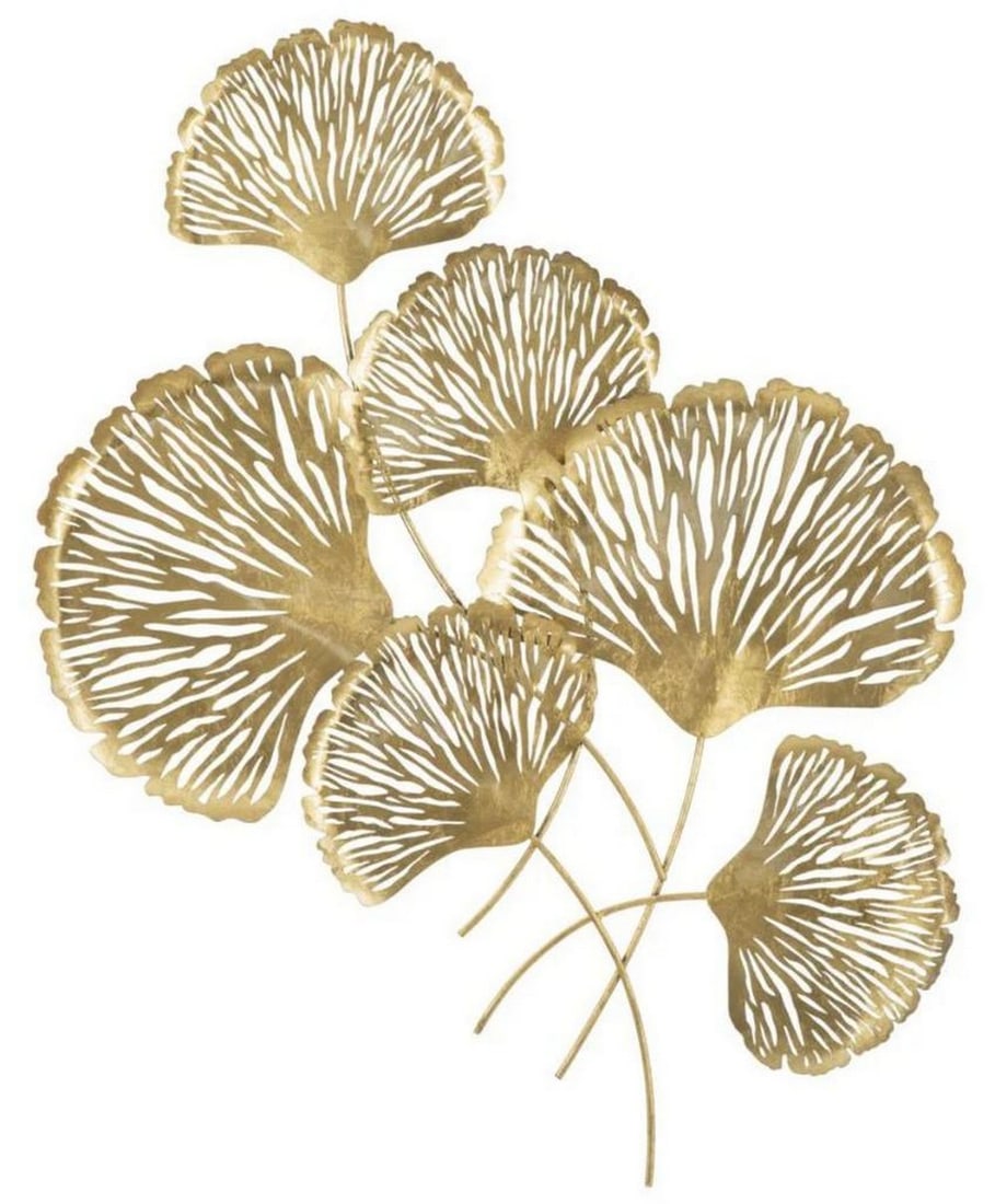 Wall Decor Featuring Golden Flower Plants: Wall Decor Featuring Golden Flower Plants This stunning 3D panel showcases a trendy design with geometric patterns, flowers, and animals, adding glamour and surprise to any space. Discover Mauro Ferre